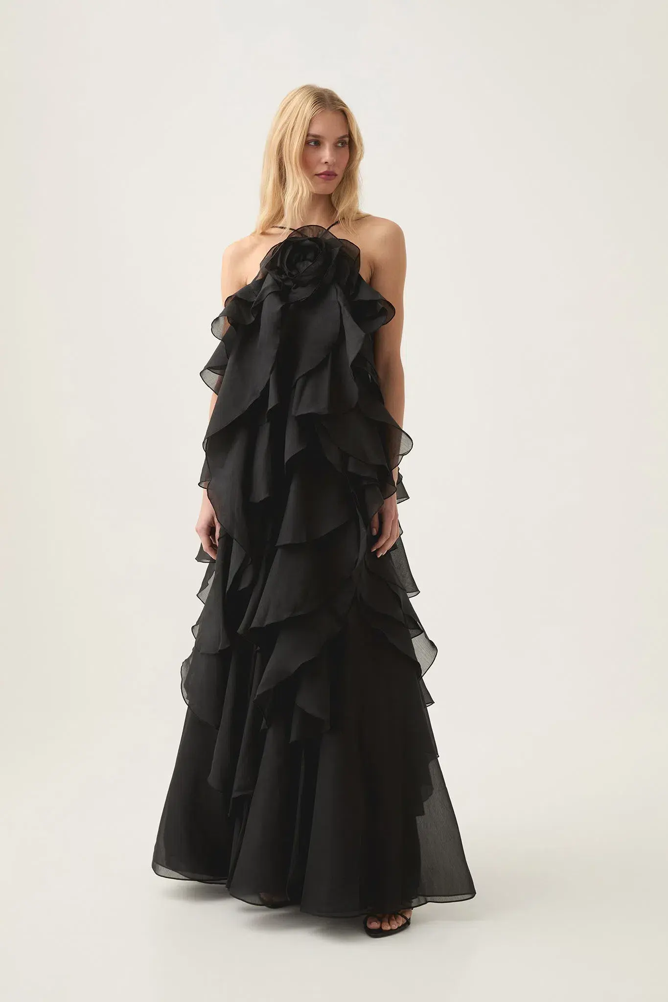 Aje Pandorea Layered Maxi Dress Black Size 10 - Image 1