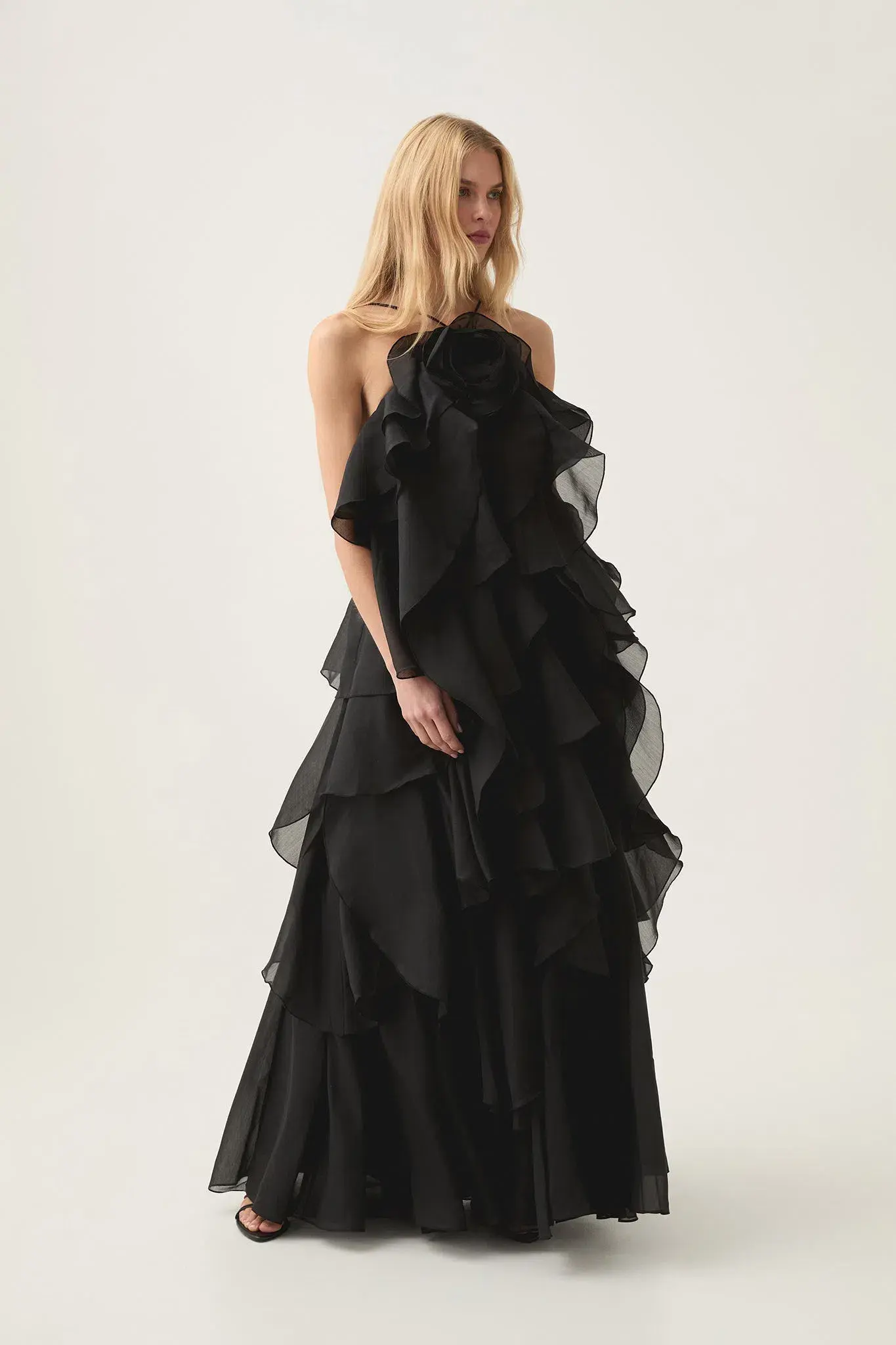 Aje Pandorea Layered Maxi Dress Black Size 10 - Image 3