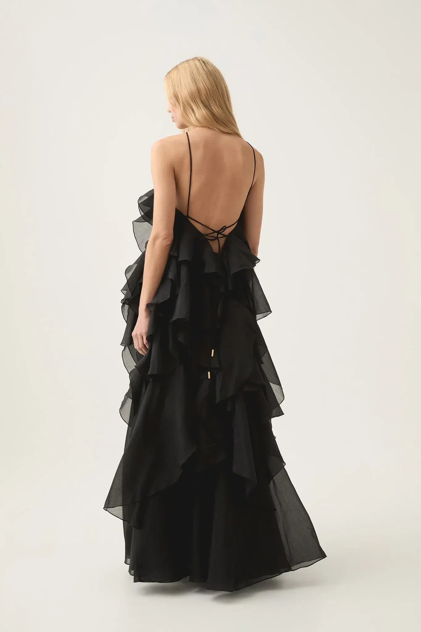 Aje Pandorea Layered Maxi Dress Black Size 10 - Image 4