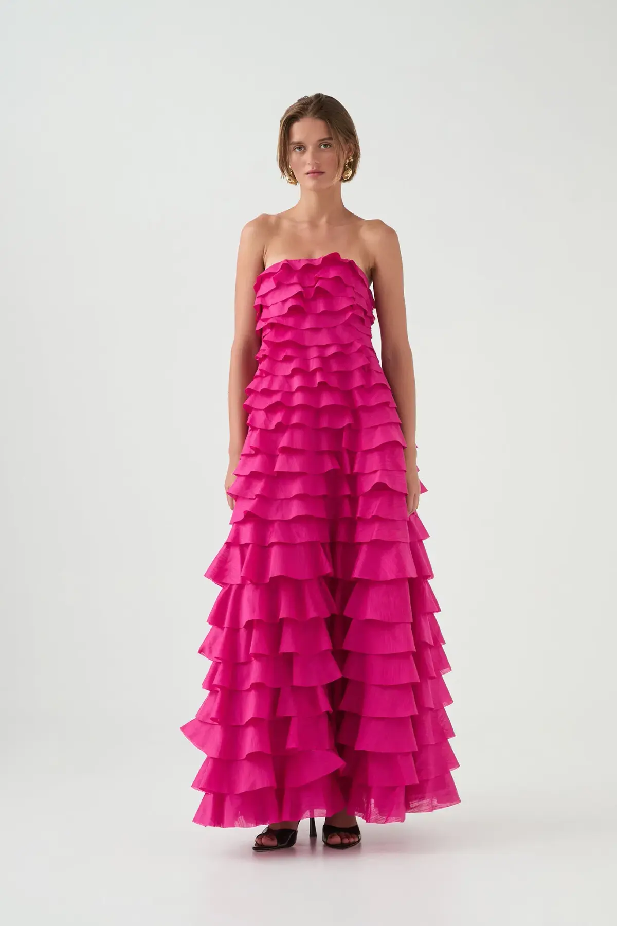  Aje Fleur Pleated Gown Pink Size 6  - Image 5
