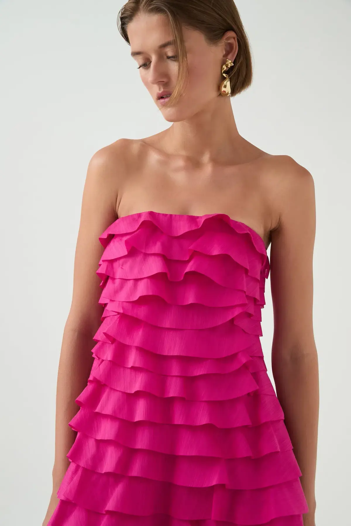  Aje Fleur Pleated Gown Pink Size 6  - Image 7