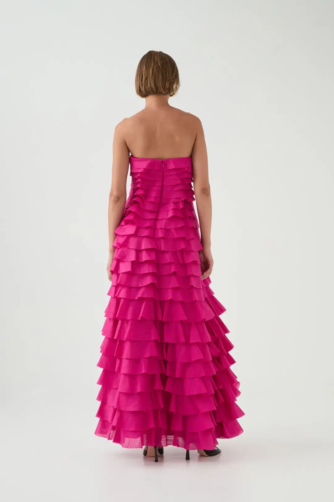  Aje Fleur Pleated Gown Pink Size 8  for rent on The Volte - main image