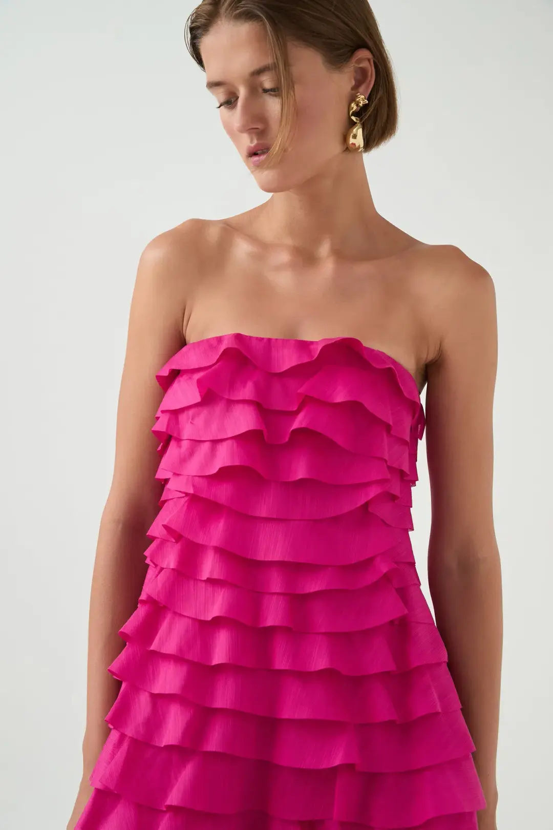  Aje Fleur Pleated Gown Pink Size 8  for rent on The Volte - main image