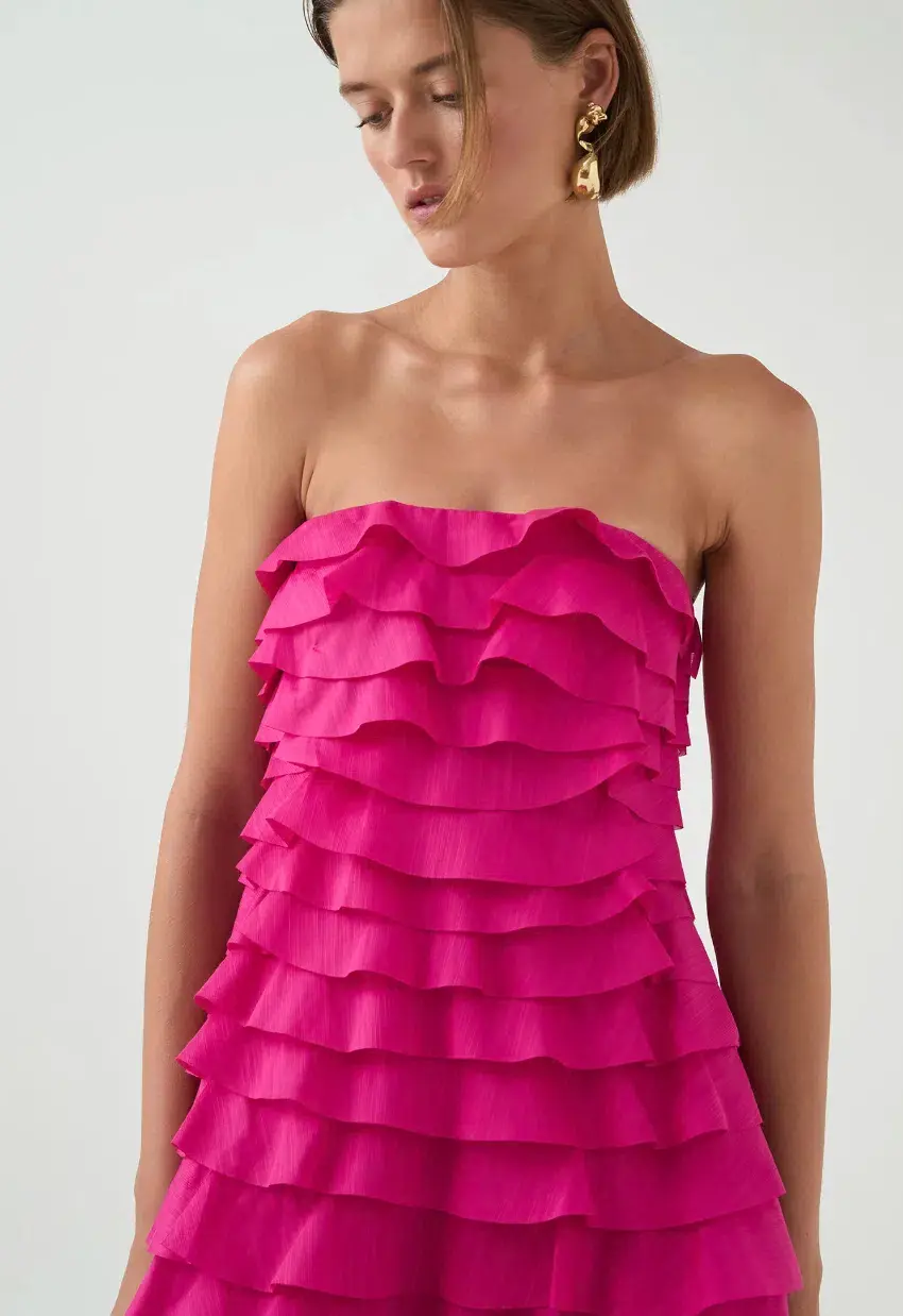 Aje Fleur Pleated Gown Magenta Size 10 - Image 8