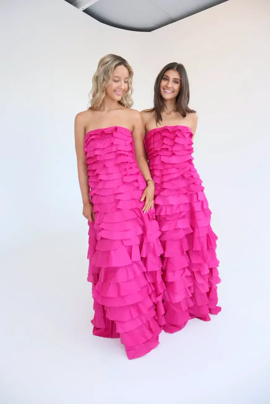 Aje Fleur Pleated Gown Magenta Size 10 - Image 2