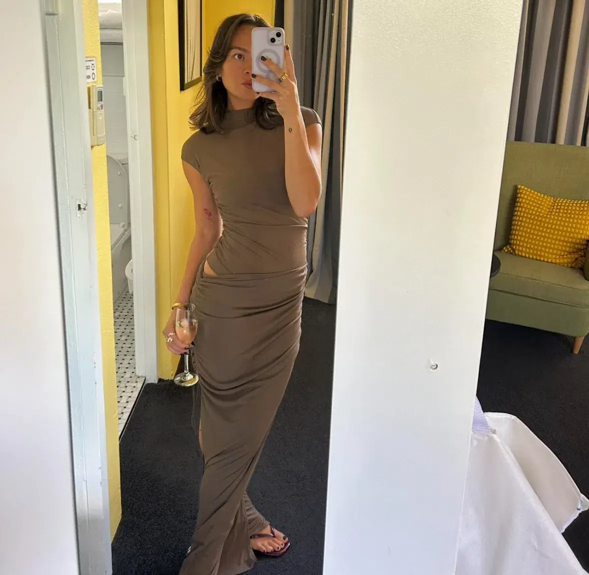 Benni Milo Mesh Maxi in Mushroom Size S/AU 8 - Image 4