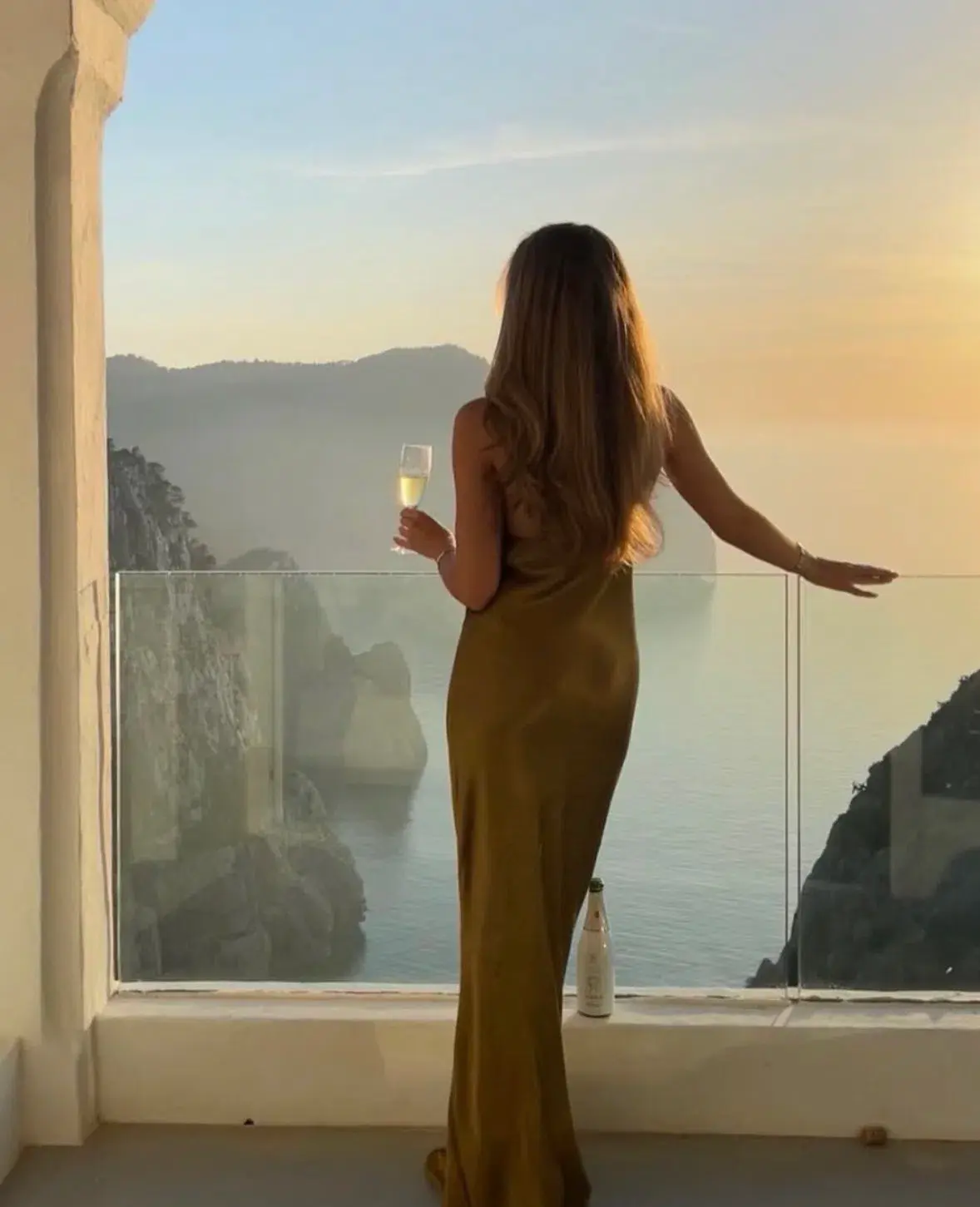 Shona Joy Giorgia Plunged Midi Dress in Olive Oil Size 10 - Image 3