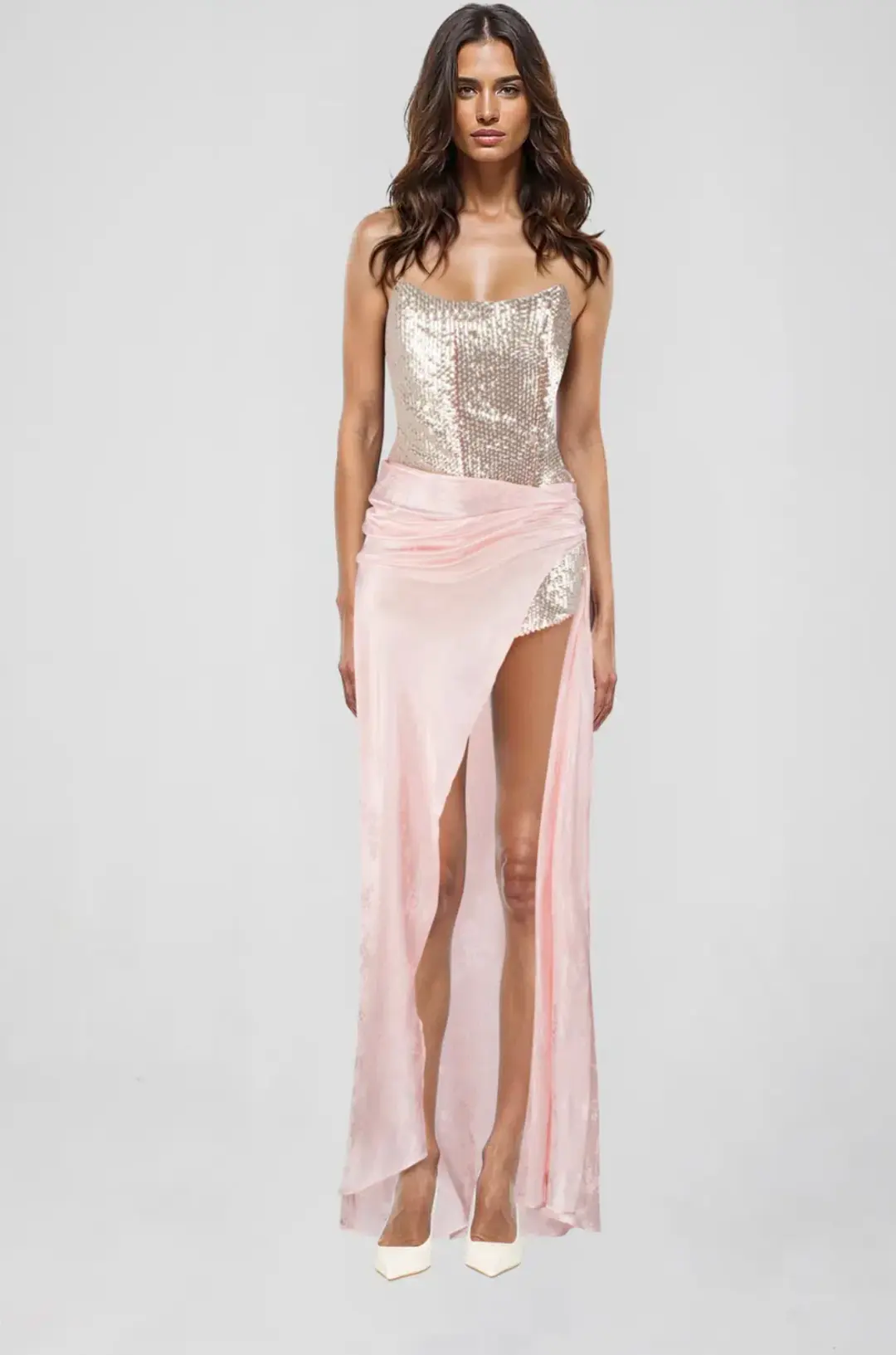 Atoir Clara Maxi Gown in Vintage Pink Size AU 12 for rent on The Volte - main image