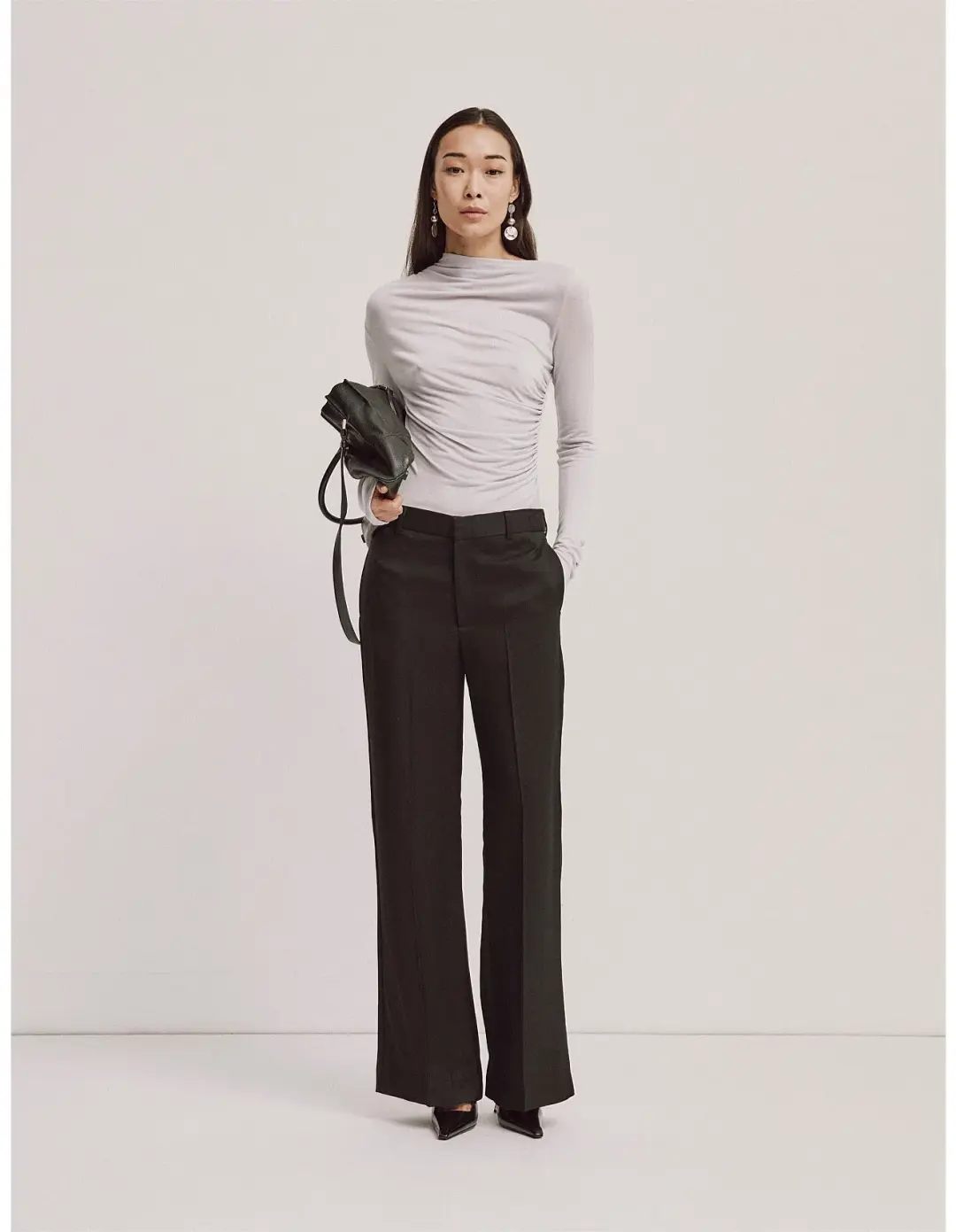 Ninety Percent Iphis Draped Long Sleeve Top in Enoki Mushroom Size M/ AU 12 for rent on The Volte - main image