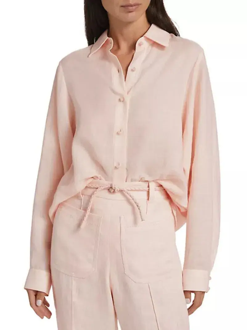 Zimmermann Crush Oversized Shirt in Pink Size 1 / AU 10 for rent on The Volte - main image