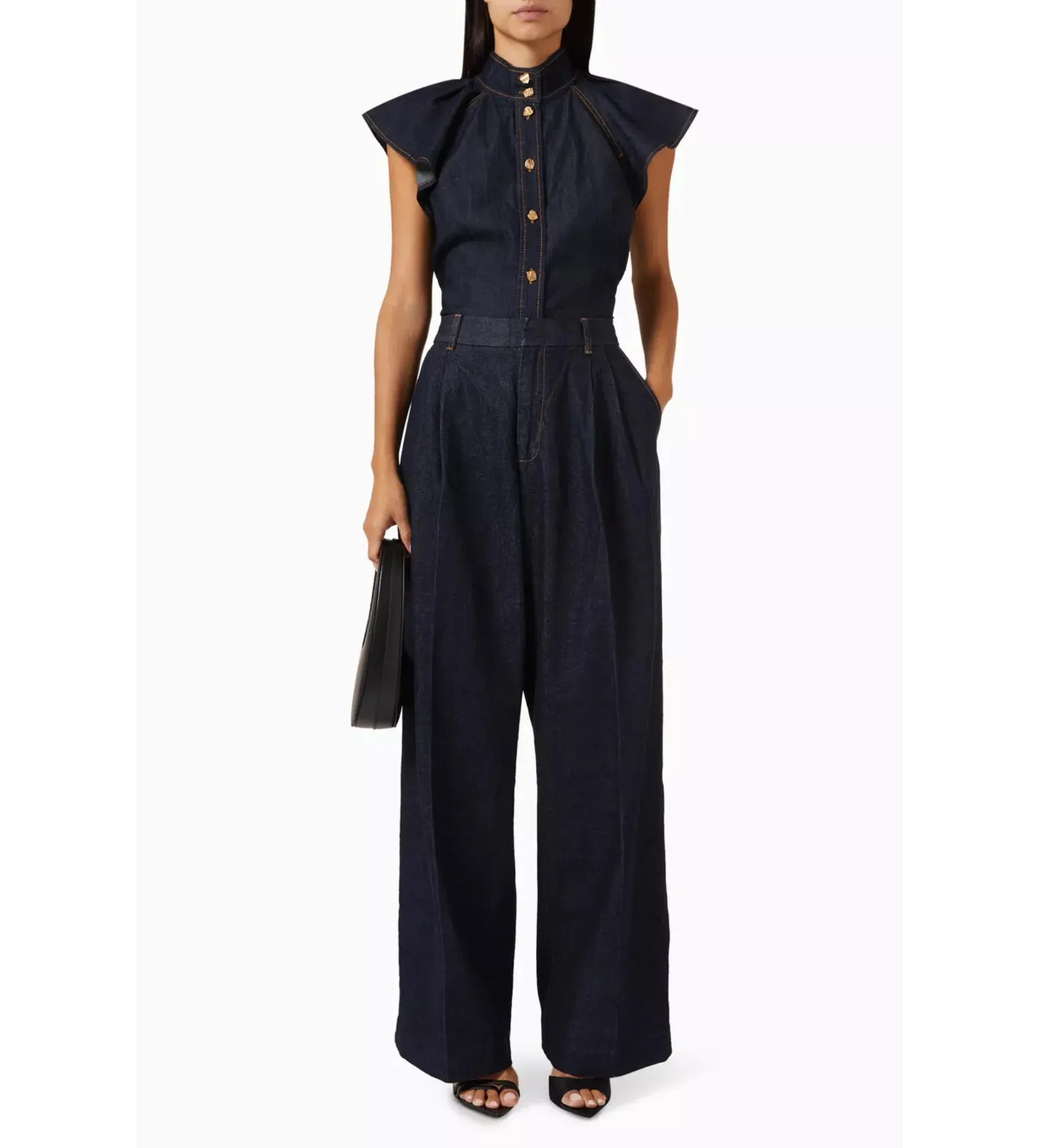 Zimmermann Crush Flutter Sleeve Shirt in Night Sky Size AU 12 - Image 1