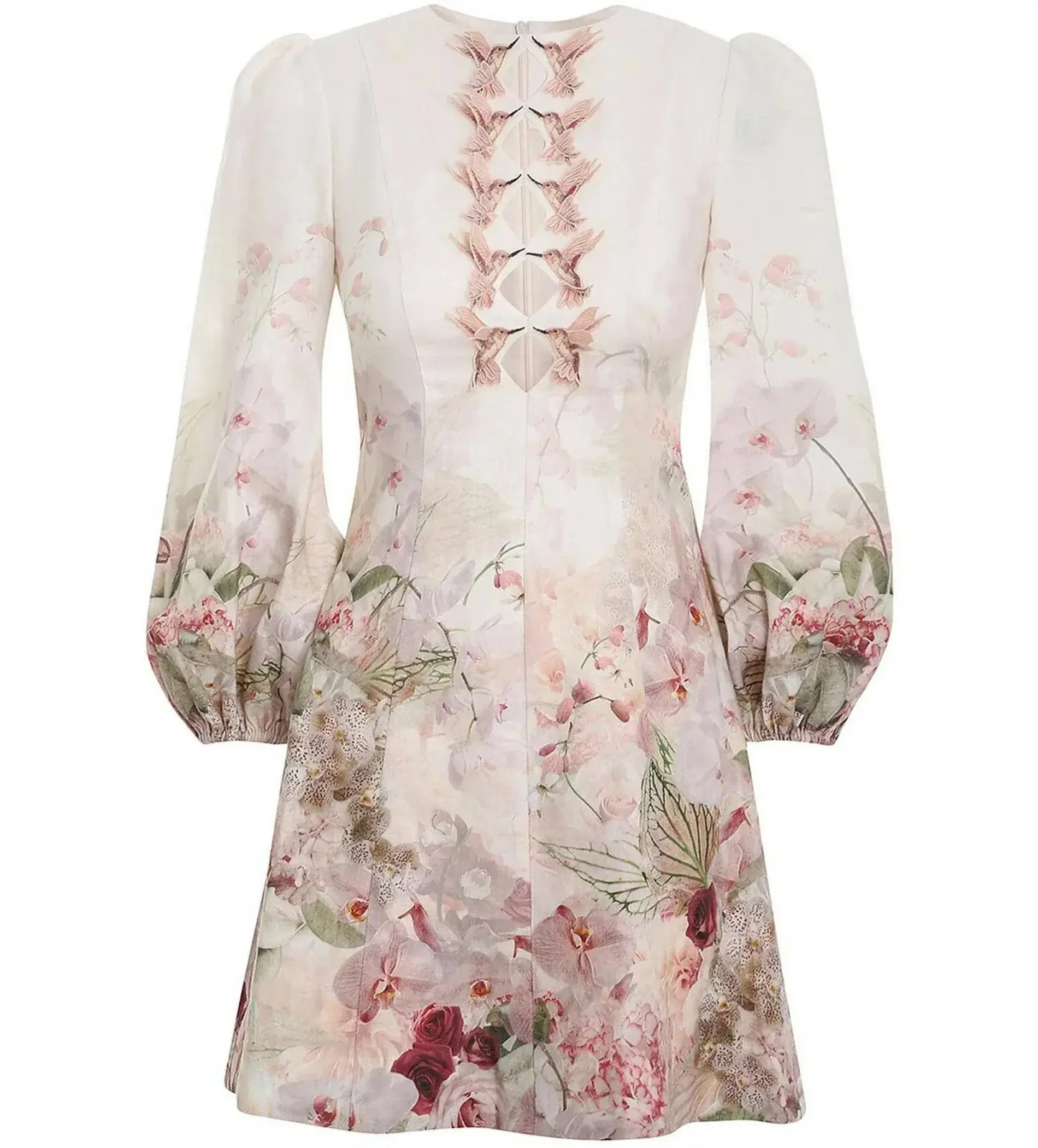 Zimmermann Dancer Hummingbird Mini Dress Multi Size 1/AU 10 - Image 4