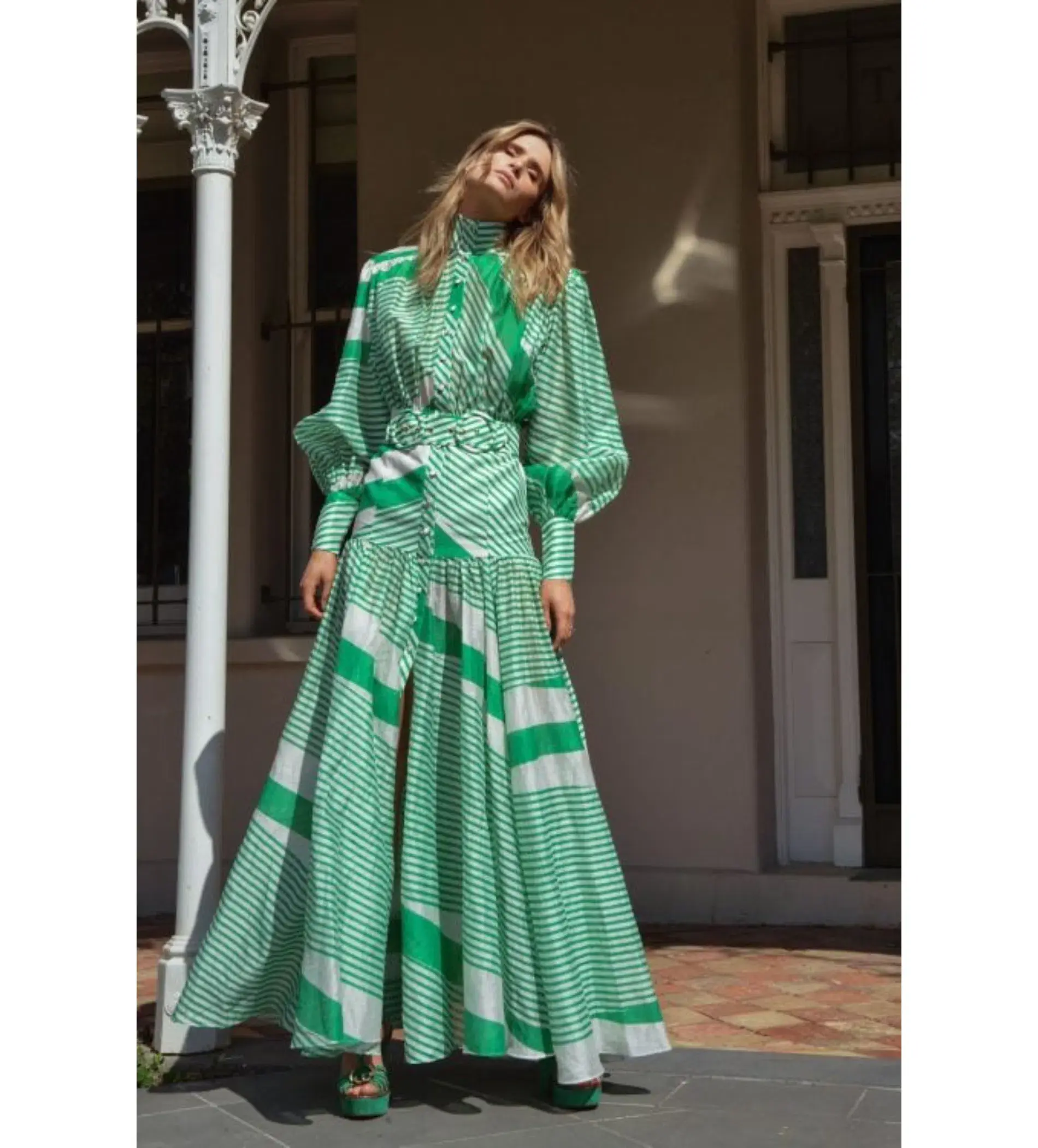 Mackenzie Mode Mackenzie Maxi Dress Green Size 8 - Image 2