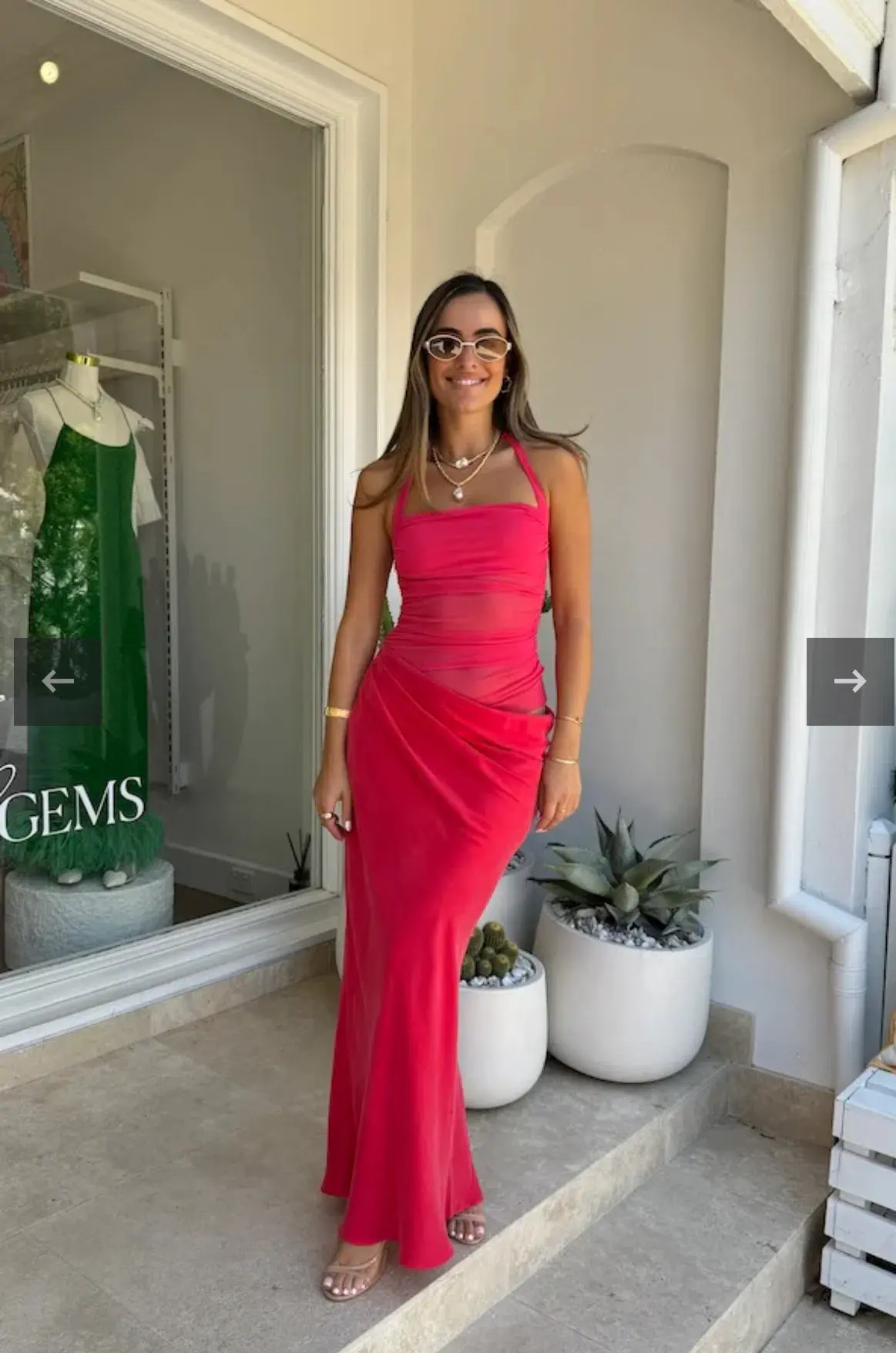 BENNI Gina Maxi Dress Watermelon Size AU 8 - Image 4