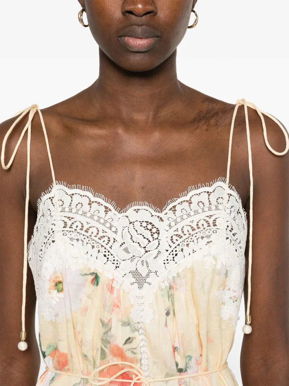 Zimmermann Everley Lace Slip Midi Dress Yellow Size 4 / AU 16 for rent on The Volte - main image