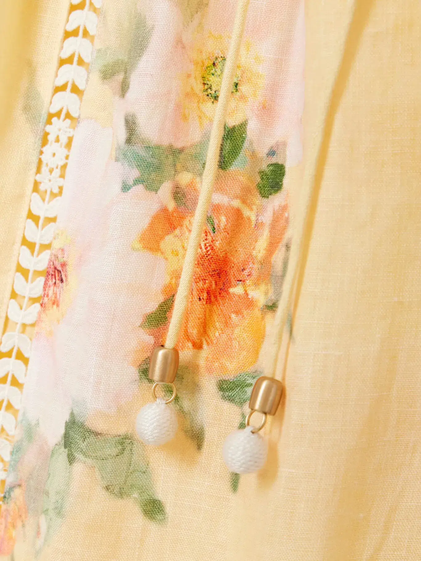 Zimmermann Everley Lace Slip Midi Dress Yellow Size 4 / AU 16 - Image 8
