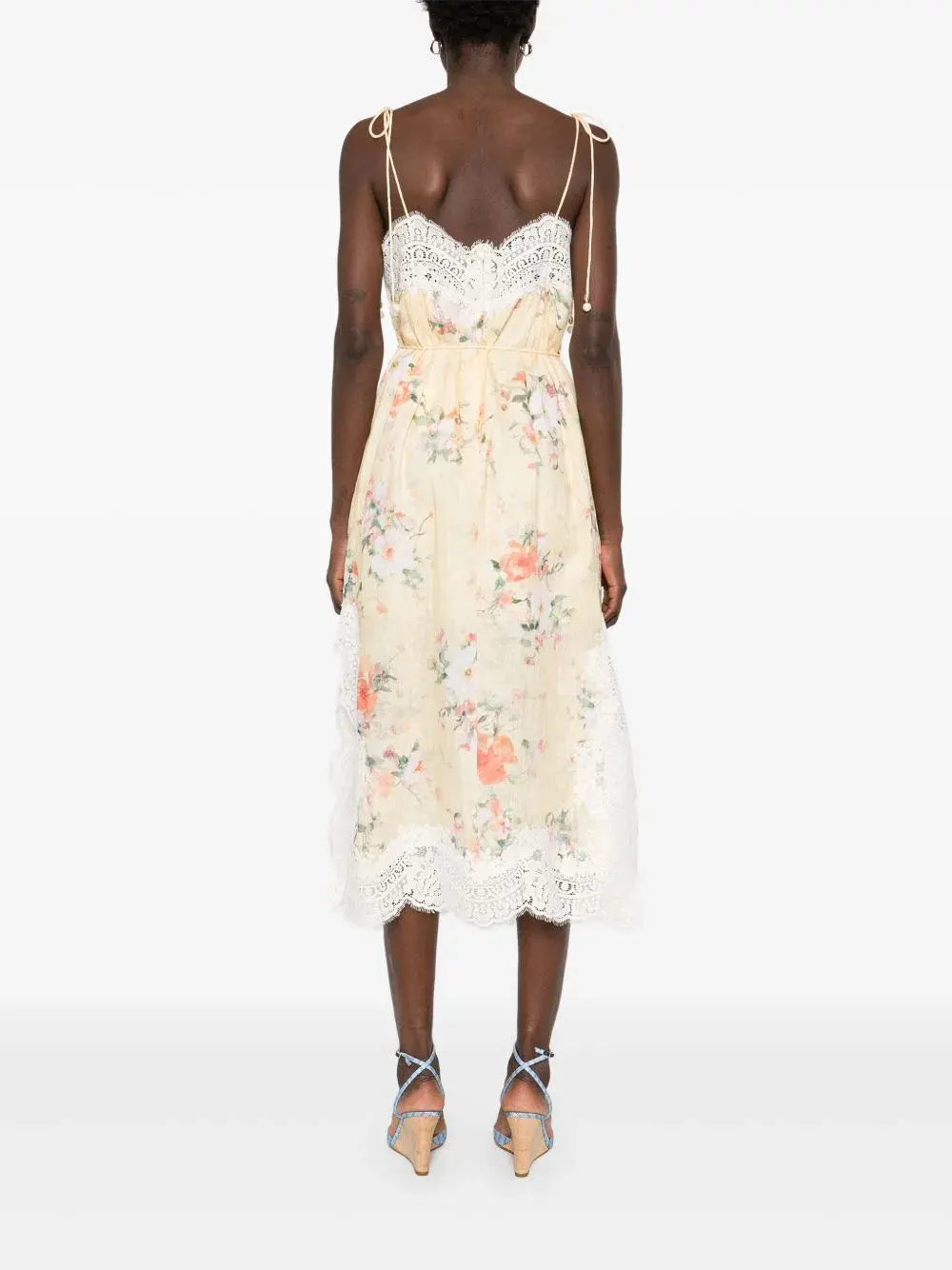 Zimmermann Everley Lace Slip Midi Dress Yellow Size 4 / AU 16 for rent on The Volte - main image