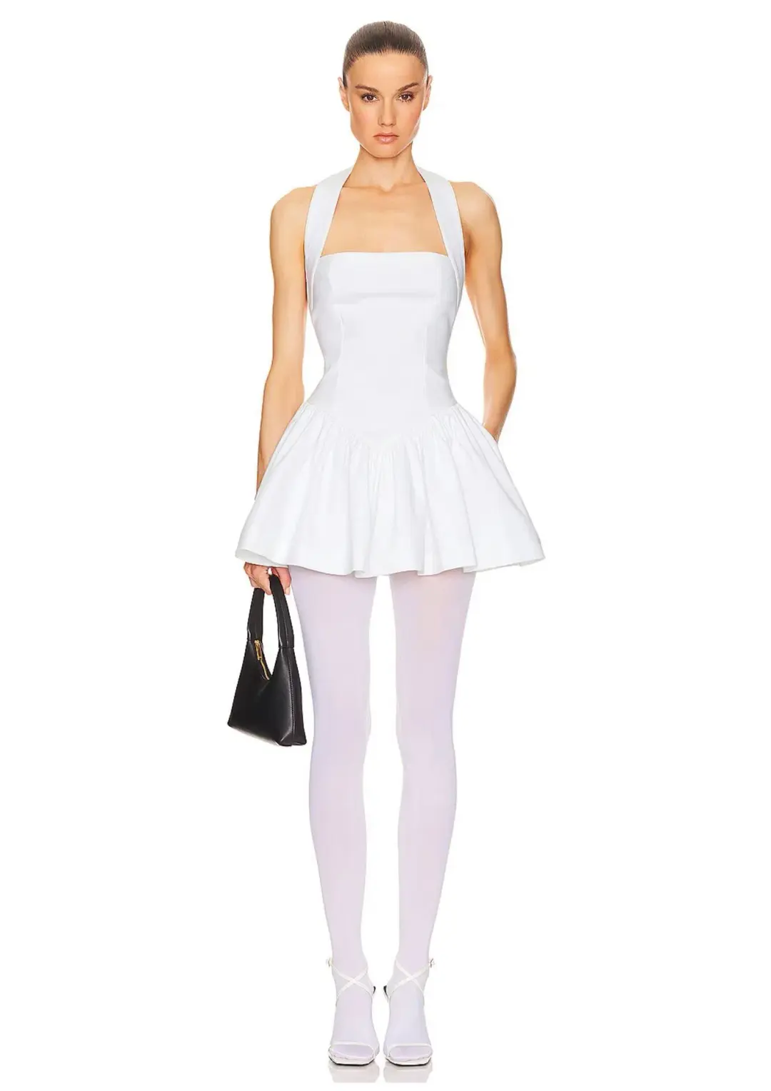 Helsa Faille Halter Mini Dress White Size S / AU 8 for rent on The Volte - main image