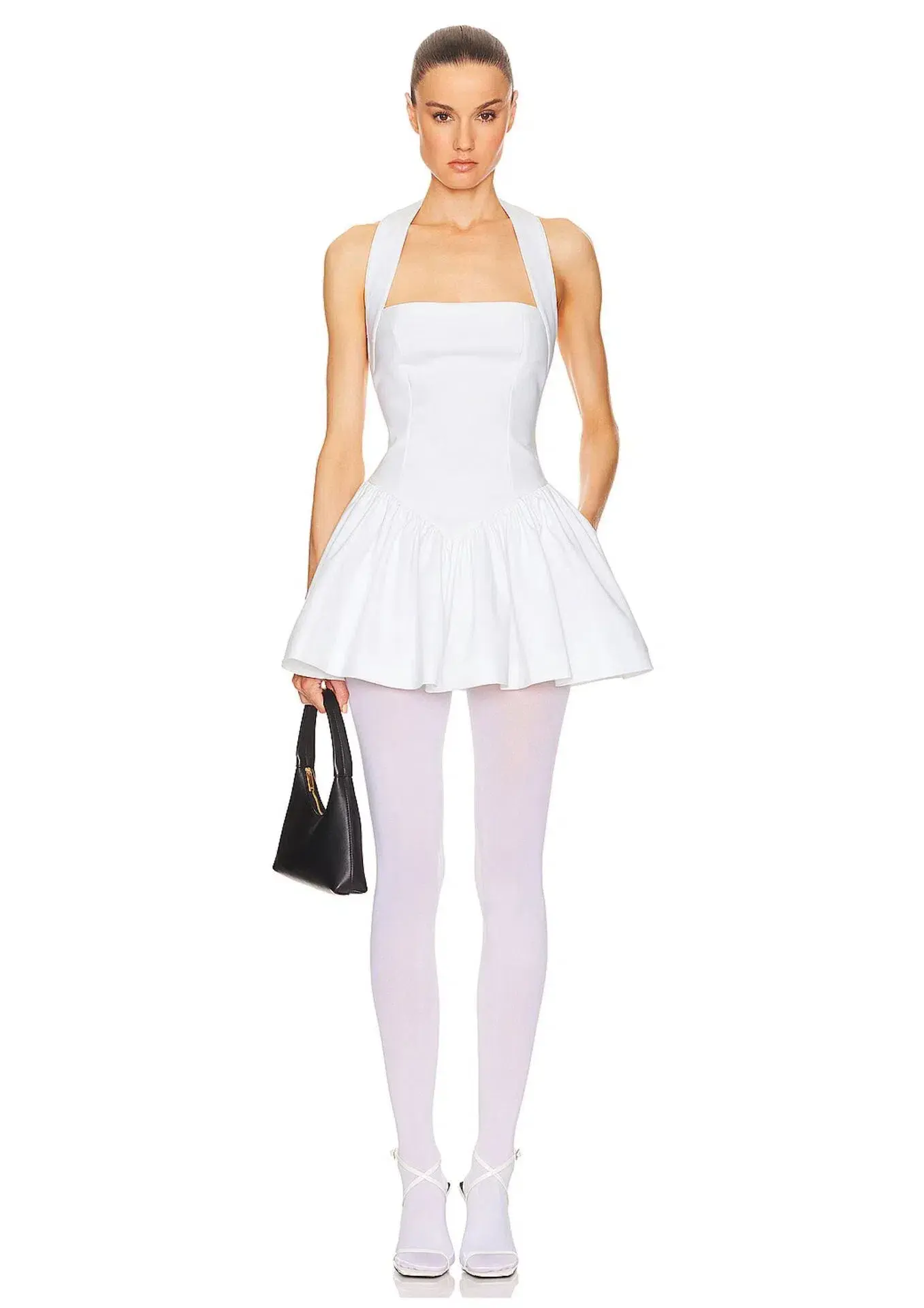 Helsa Faille Halter Mini Dress White Size S / AU 8 - Image 1
