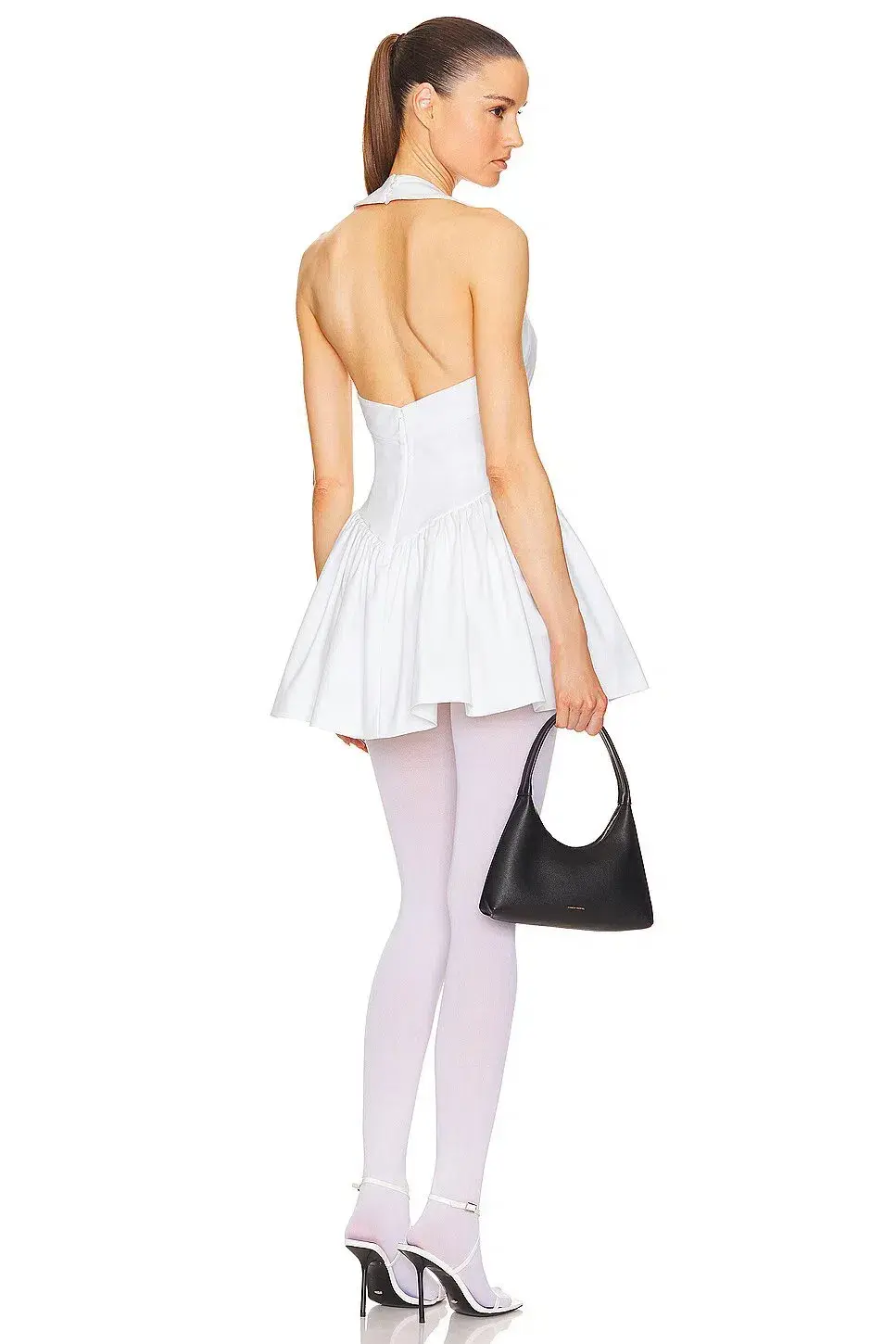 Helsa Faille Halter Mini Dress White Size S / AU 8 for rent on The Volte - main image