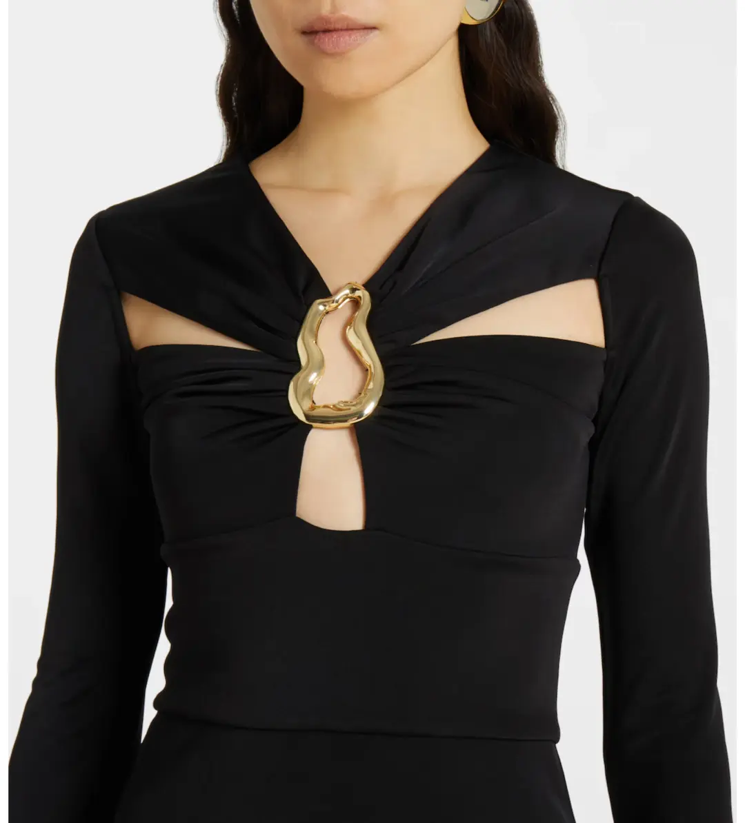 Rebecca Vallance Domenica Cutout Gown in Black Size 8 for rent on The Volte - main image