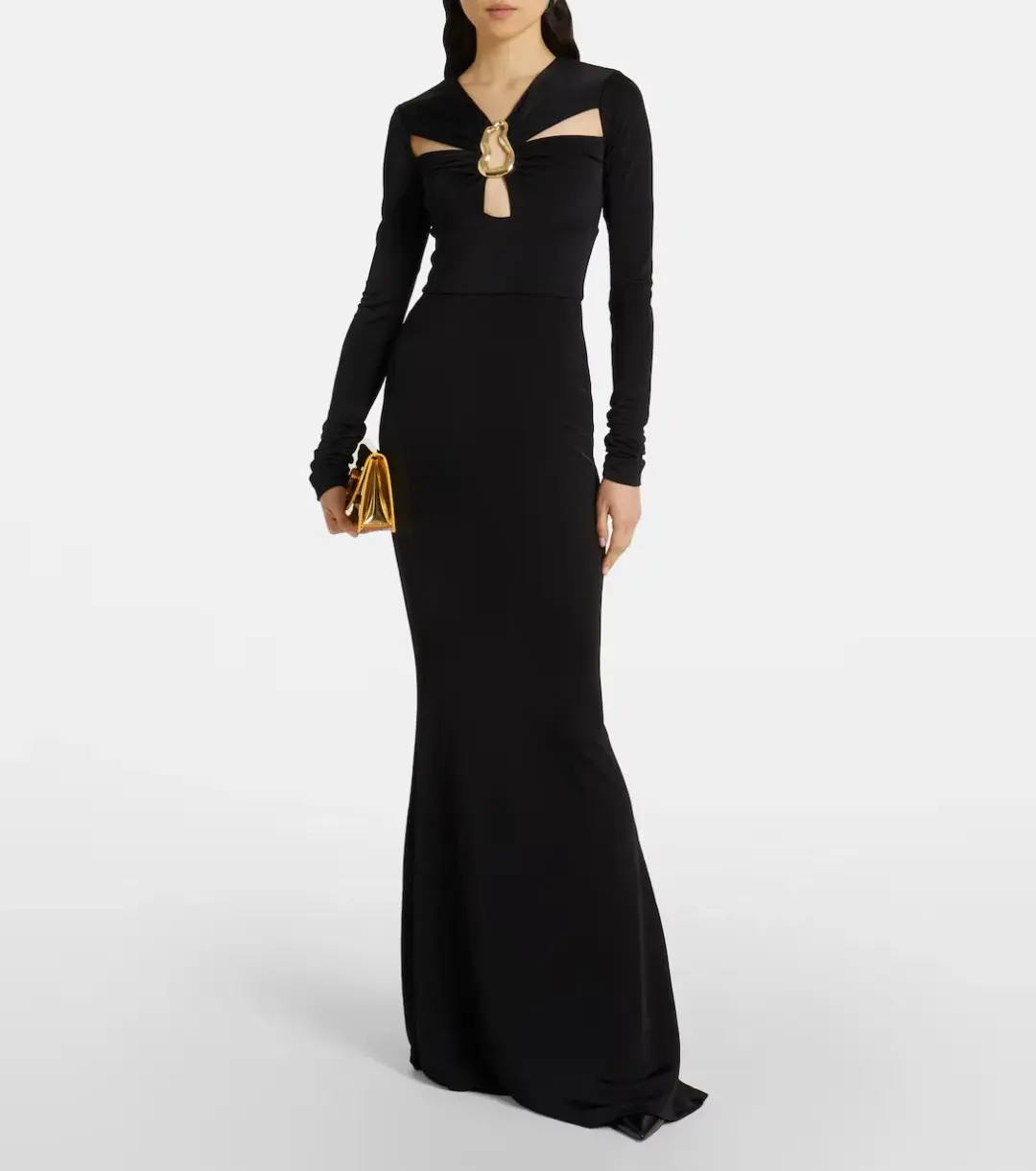Rebecca Vallance Domenica Cutout Gown in Black Size 8 for rent on The Volte - main image