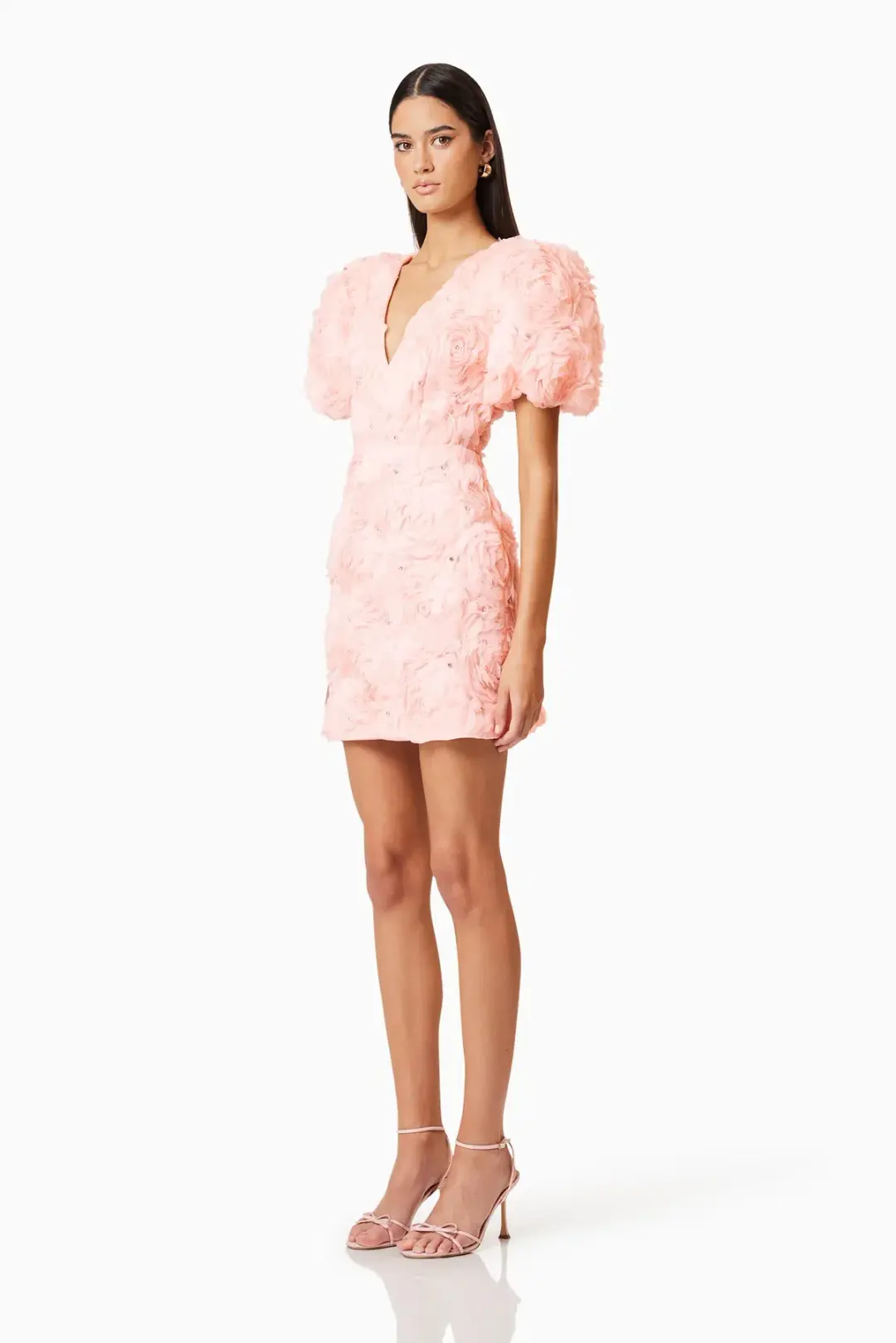 Elliatt Rosella 3D Mini Dress in Pink Size 10 for rent on The Volte - main image