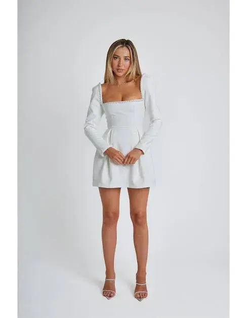 Odd Muse The Ultimate Muse Pearl Mini Dress White Size 10 for rent on The Volte - main image