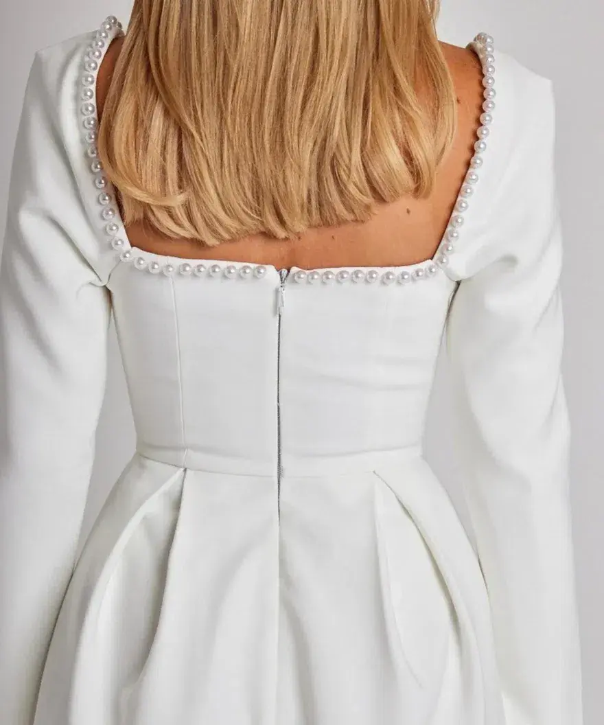 Odd Muse The Ultimate Muse Pearl Mini Dress White Size 10 for rent on The Volte - main image