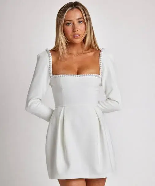 Odd Muse The Ultimate Muse Pearl Mini Dress White Size 10 - Image 1