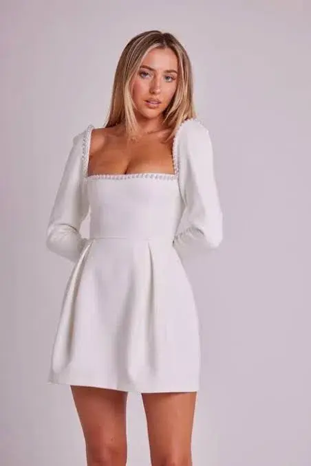 Odd Muse The Ultimate Muse Pearl Mini Dress White Size 10 - Image 3