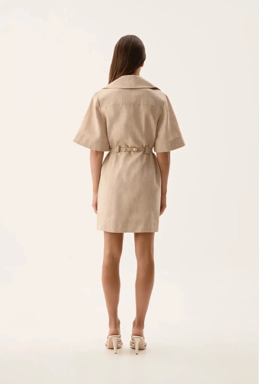 Aje Morgan Mini Dress Dune Beige Size 8 for rent on The Volte - main image