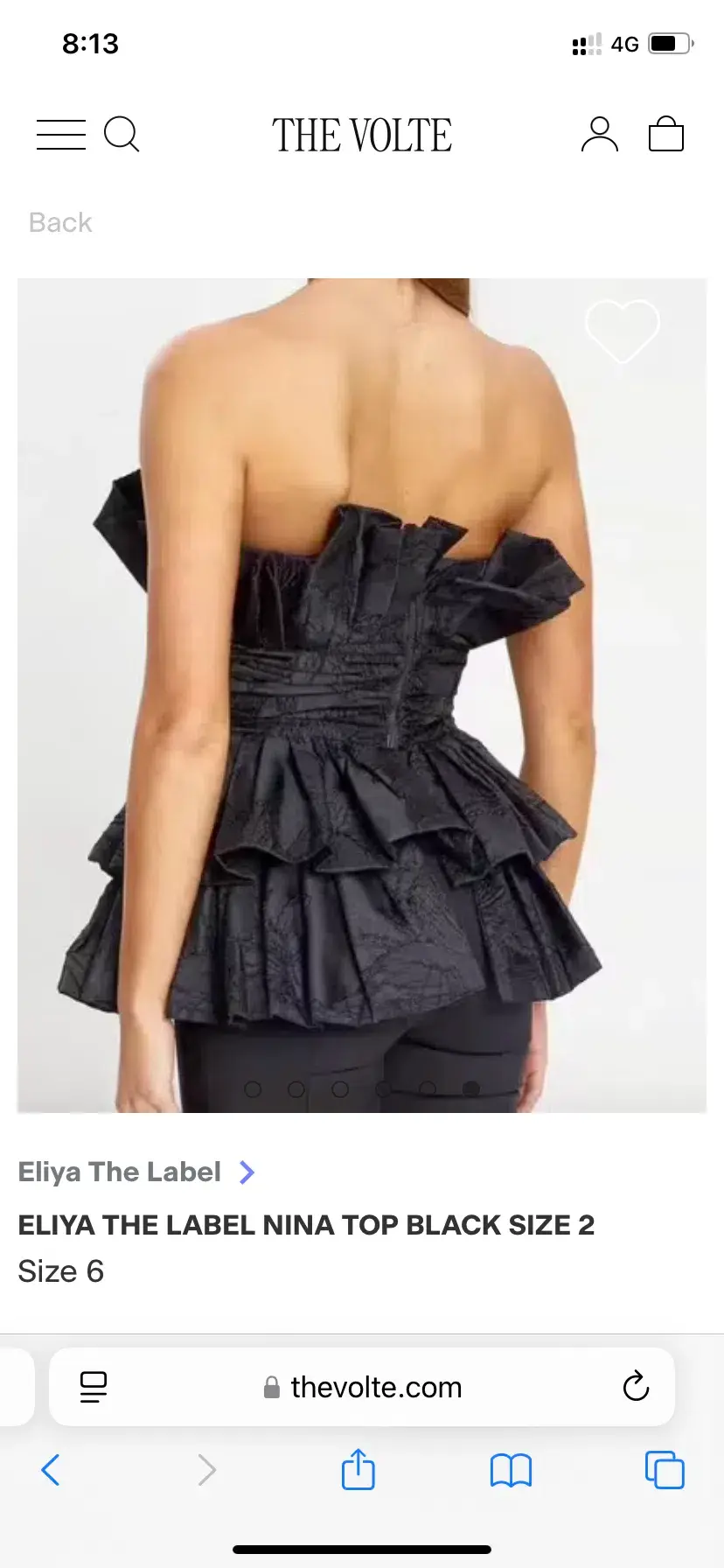 Eliya The Label Nina Top Black Size 10/M - Image 5