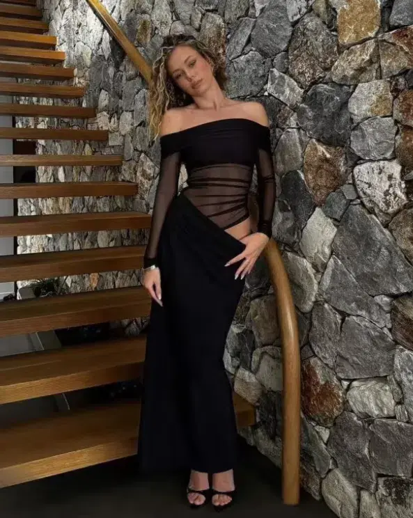 Benni Yasmin Off-Shoulder Maxi Dress Size 8 - Image 2