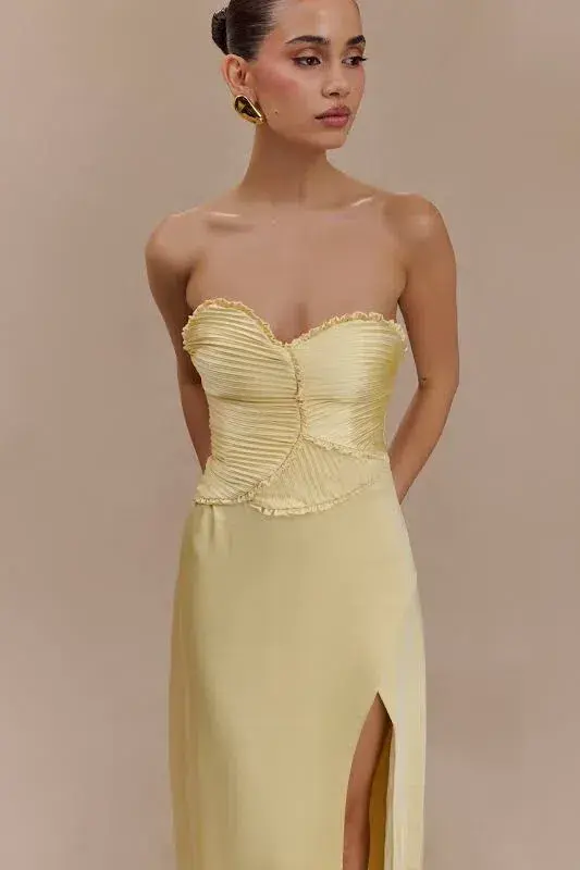 Meshki Larissa Dress Lemon Yellow Size 6 - Image 4