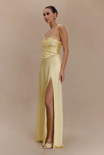 Meshki Larissa Dress Lemon Yellow Size 6 - Image 2