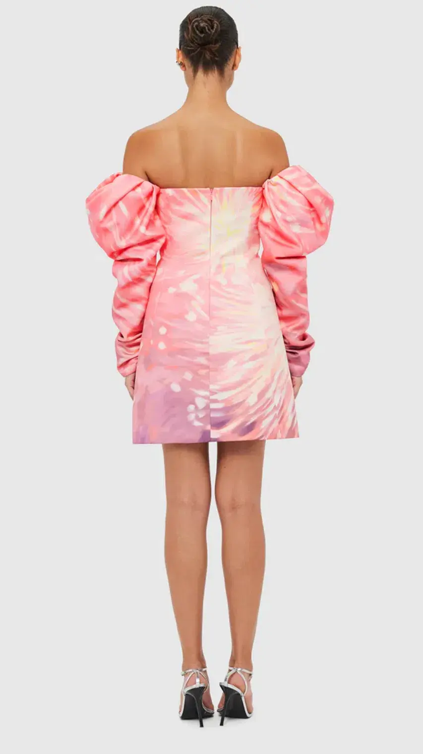 Leo Lin Gemma Off Shoulder Bustier Mini Pink Dress Size AU 10 for rent on The Volte - main image