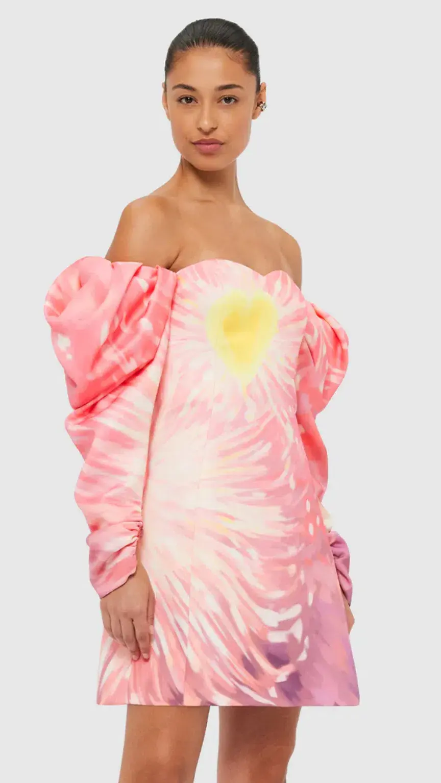 Leo Lin Gemma Off Shoulder Bustier Mini Pink Dress Size AU 10 for rent on The Volte - main image