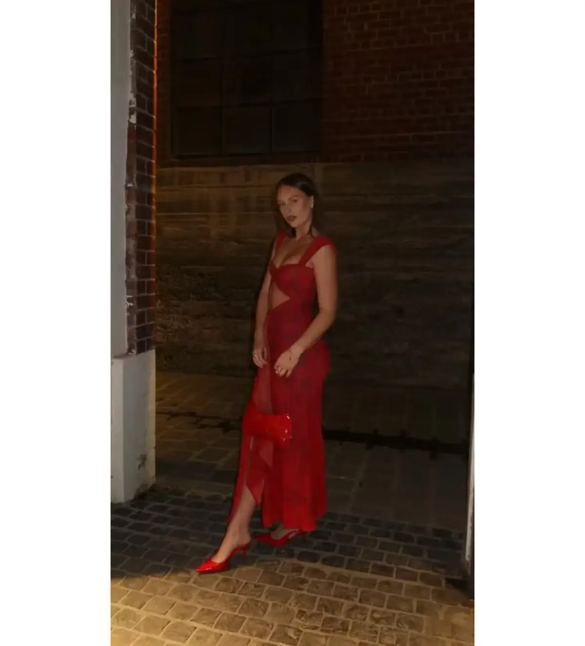 She is Ollá Imogen Maxi Dress in Cherry Red Size AU 10 - Image 4