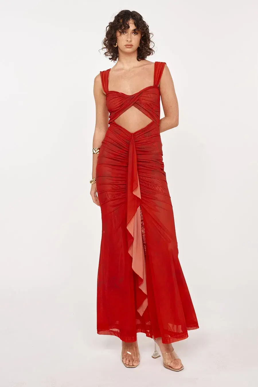 She is OLLÁ Imogen Maxi in Cherry Red Size 6 - Image 2