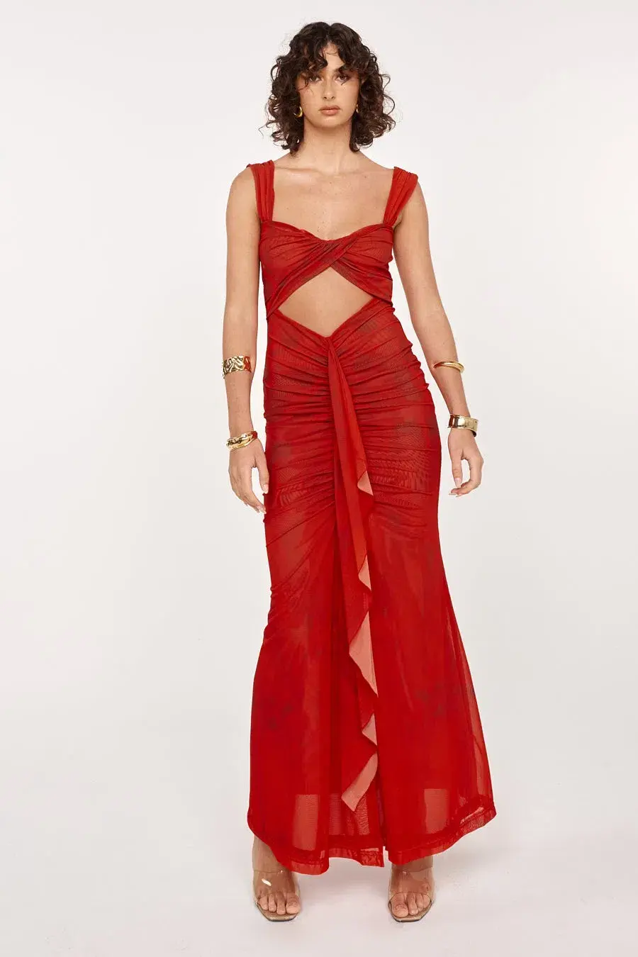 She is OLLÁ Imogen Maxi in Cherry Red Size 6 - Image 3