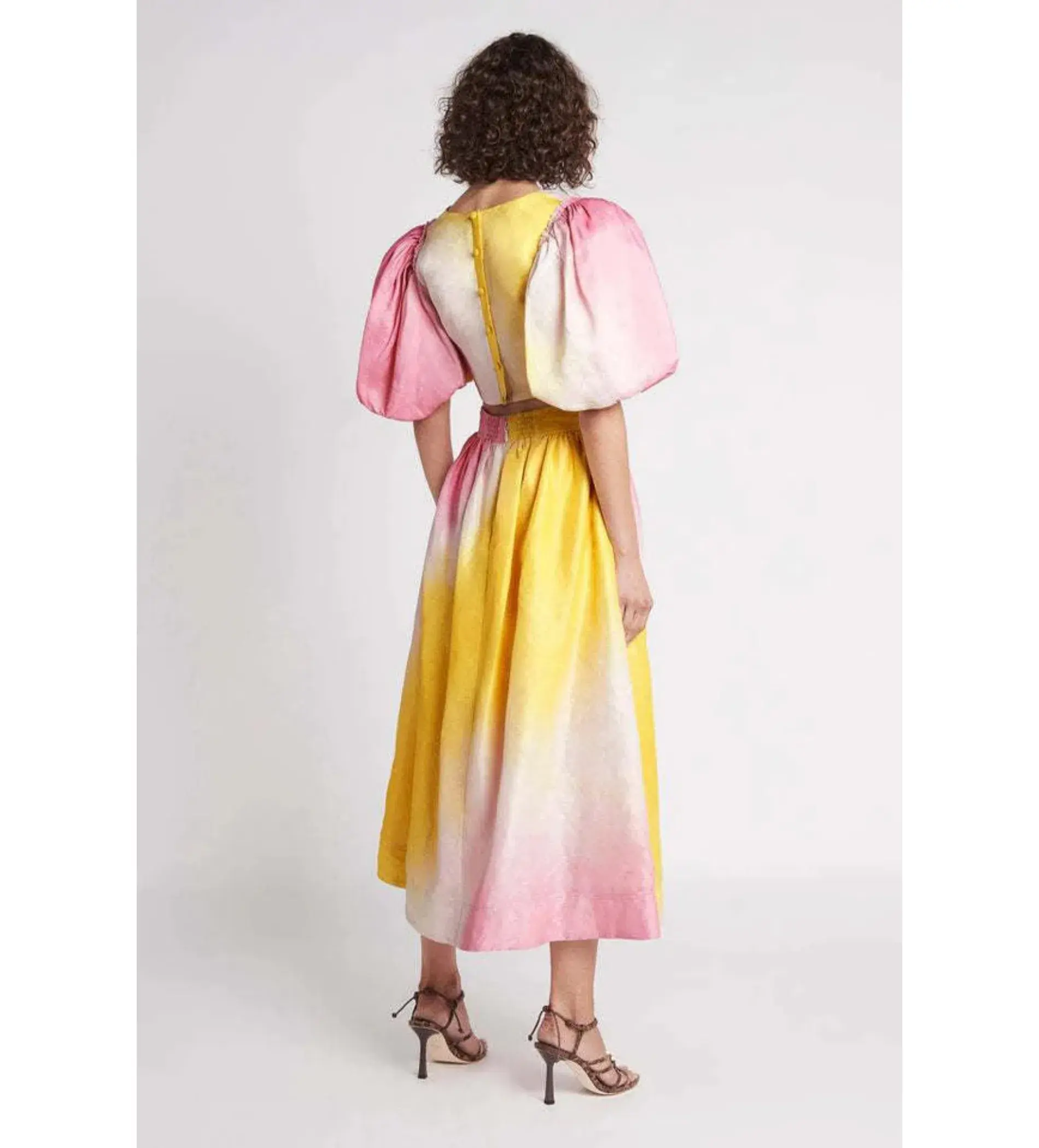 Aje Cloud Burst Puff Sleeve Cropped Top & Midi Skirt AU 8 - Image 7