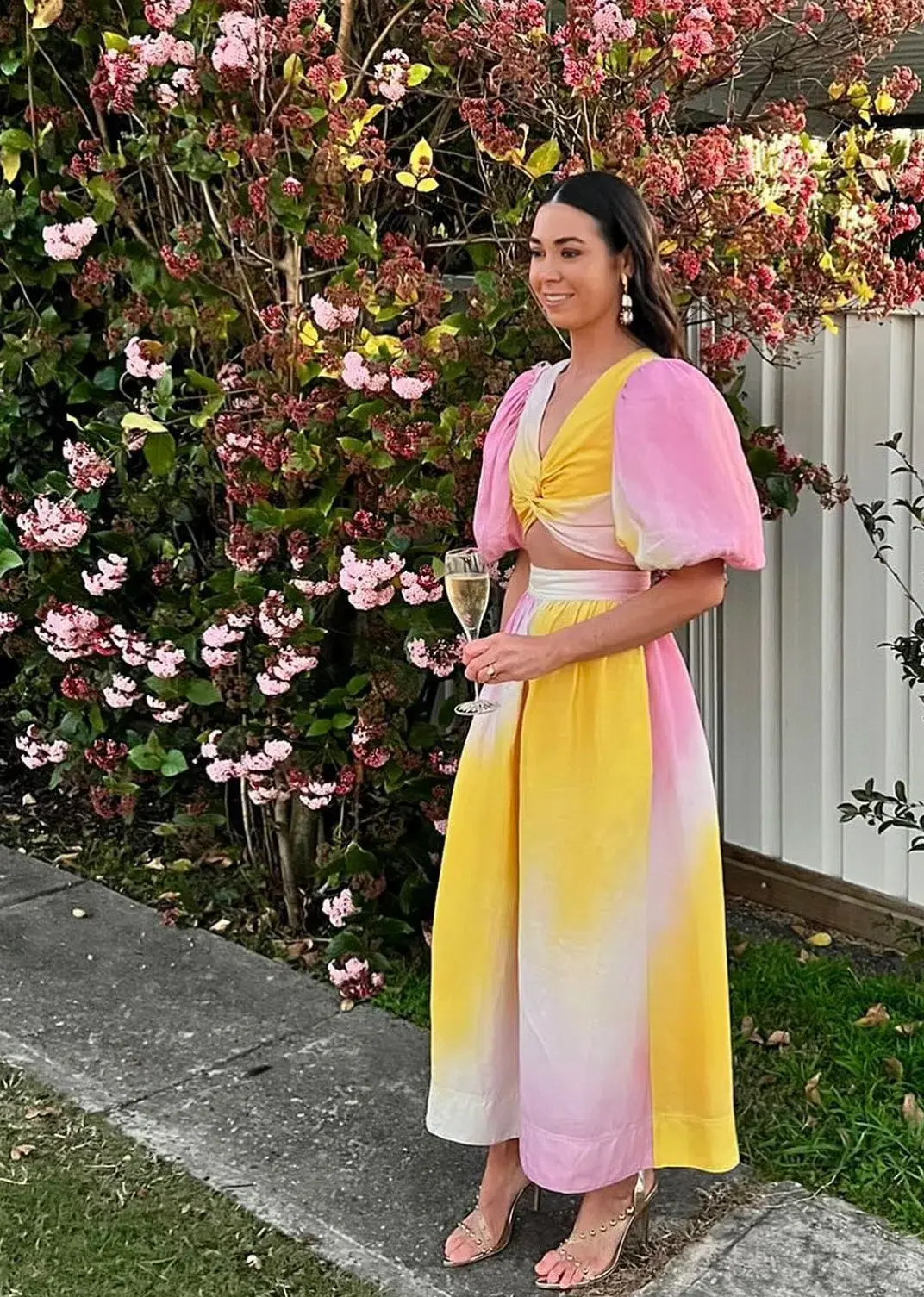 Aje Cloud Burst Puff Sleeve Cropped Top & Midi Skirt AU 8 for rent on The Volte - main image