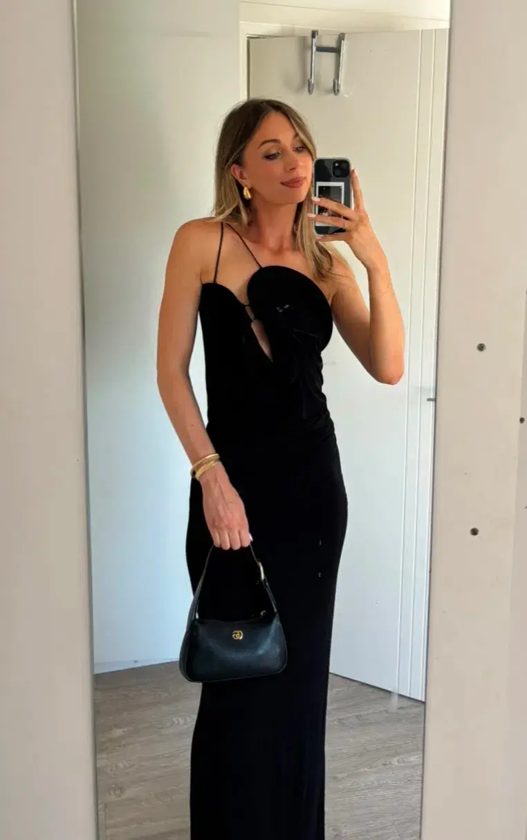 Christopher Esber Wave Coil Maxi Dress Black Size 8 - Image 8