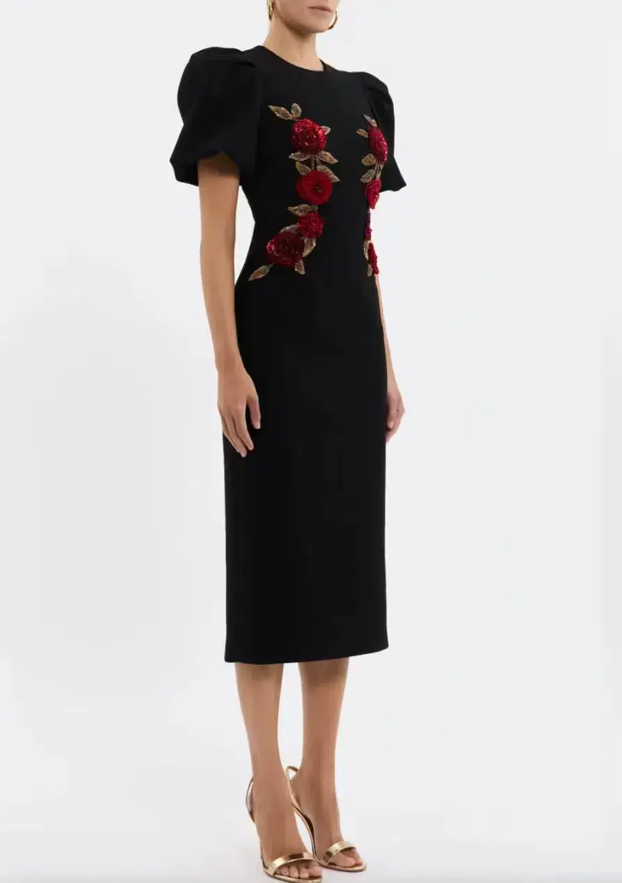 Rebecca Vallance Rosetta Midi Dress Size AU 8 - Image 3