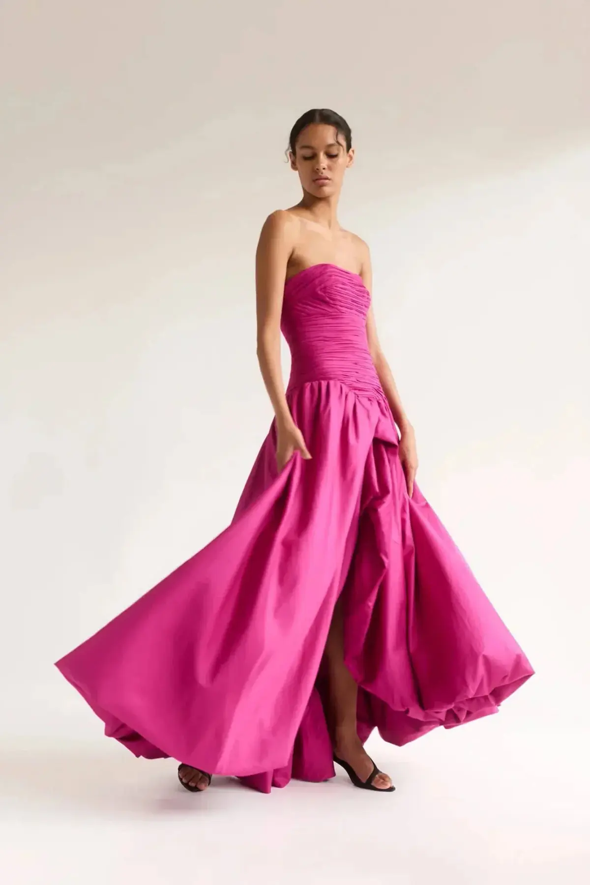 AJE Violette Bubble Hem Maxi Dress Deep Magenta Size AU 8 - Image 2