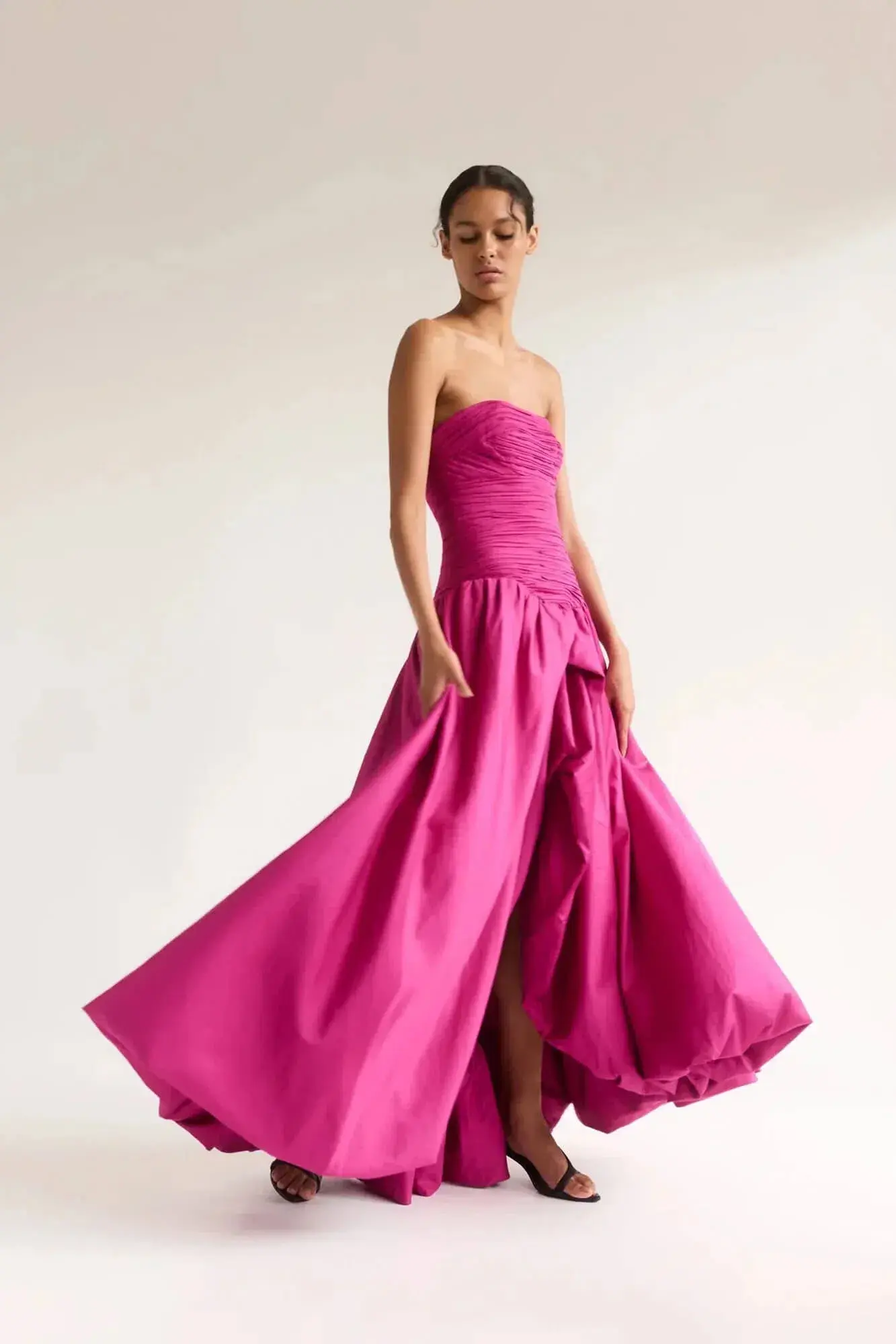 AJE Violette Bubble Hem Maxi Dress Deep Magenta Size AU 8 - Image 2