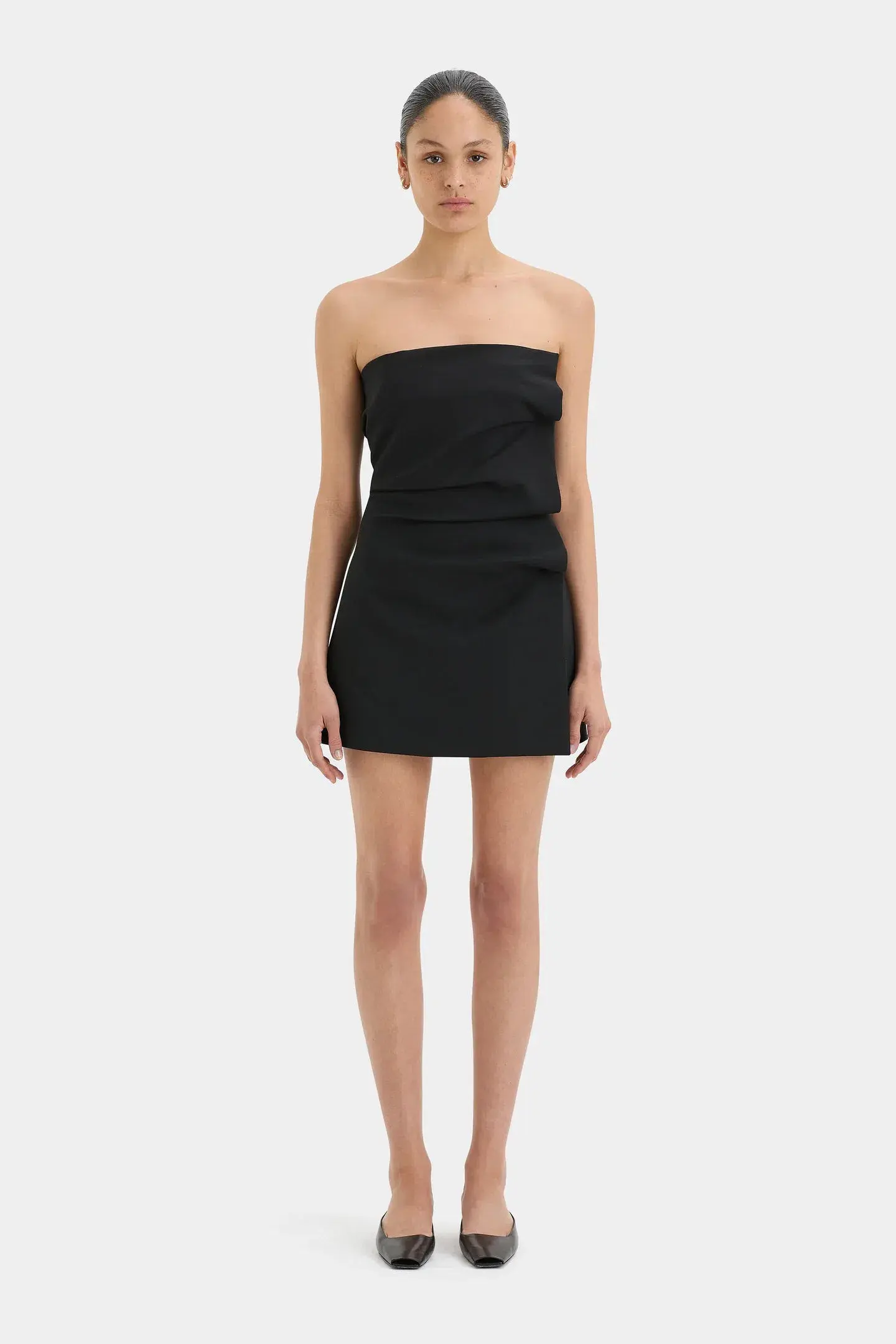 Sir The Label Leonardo Pleated Mini Black Dress Size 12 - Image 1