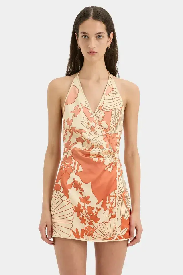  SIR THE LABEL Como Twist Mini Dress in Paradiso Print Size 4 - Image 3