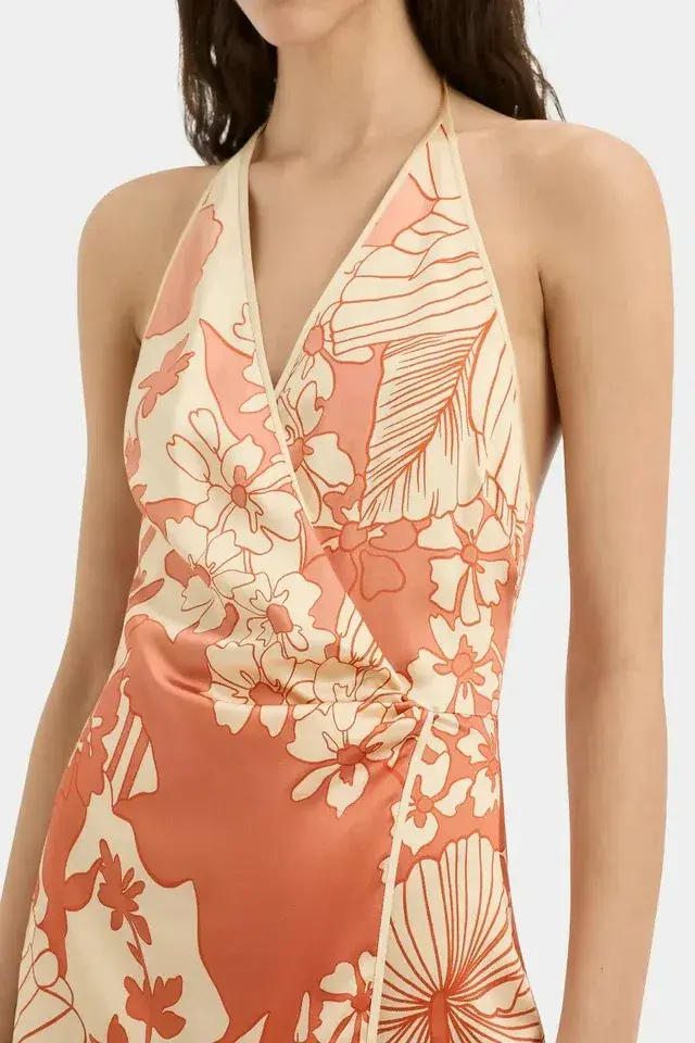  SIR THE LABEL Como Twist Mini Dress in Paradiso Print Size 4 - Image 2